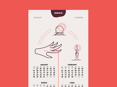 Calendar 2018 calendar candle design hands magic paper print vector