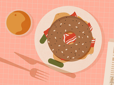 The 14 Best Places to Eat Breakfast in SoHo, New York editorial editorial illustration food illustration