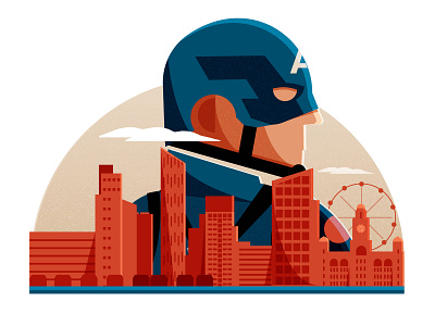 The Best Locations Featured In The Marvel Cinematic Universe captain america captain marvel design editorial editorial illustration endgame illustration illustrator minimal vector