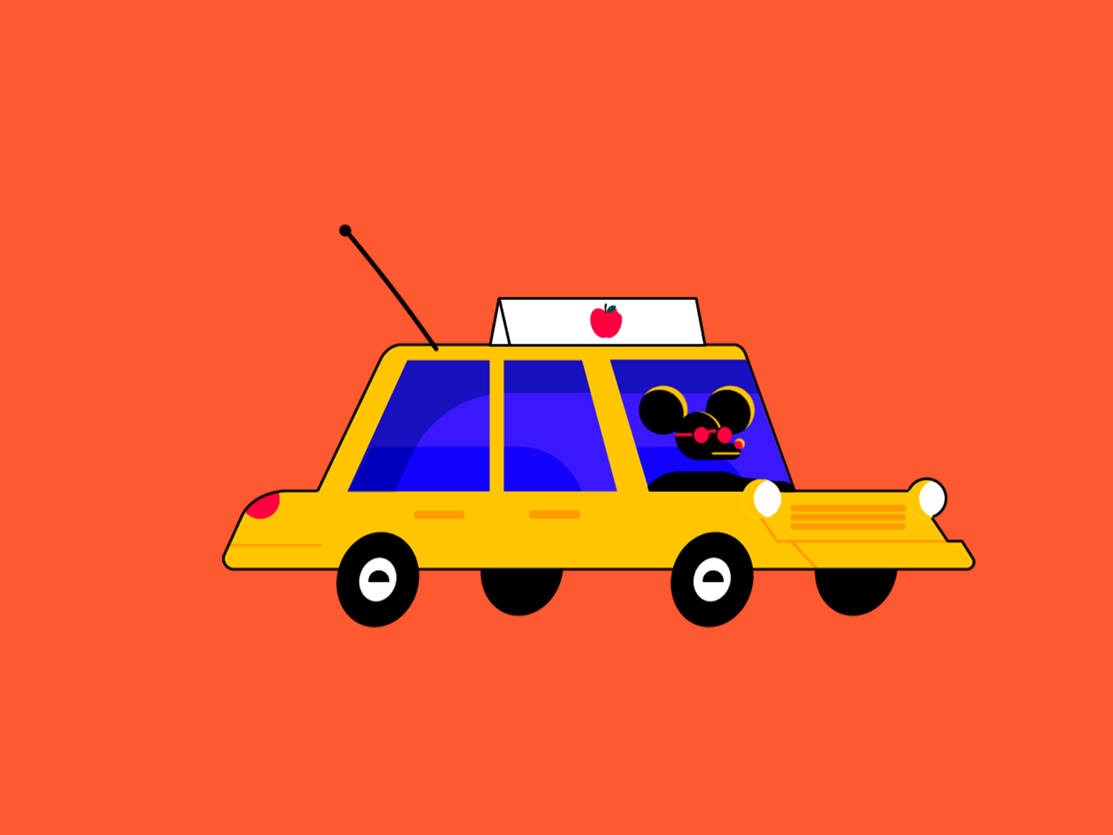 Taxi Rat gif 2d character 2danimation design editorial editorial illustration illustration illustrator minimal motion motion design new york city vector