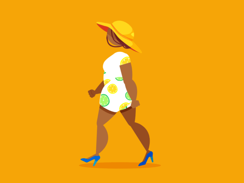 walk cycle study 2d animation after effects animation art artwork cartoon character design colorful creative girl illustration motion art motion graphics summer sun vacation vector walk cycle walking women