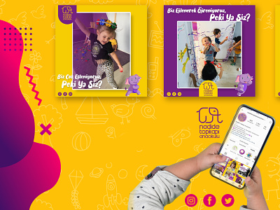 Kindergarten Social Media Post Template & Brochure Design