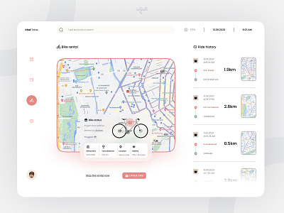 Chef Table | Bike rental map ui webdesign