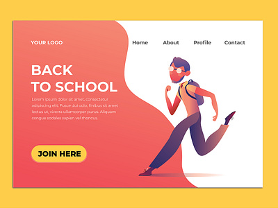 BACK TO SCHOOL ILLUSTRATION LANDING PAGE allah animation branding dakwah design flat fluid illustration illustrator islam