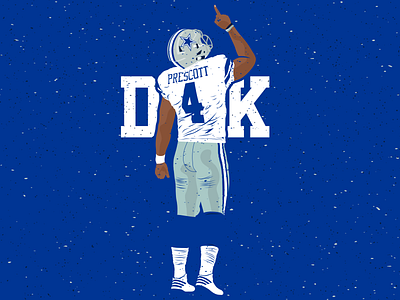 Dak "D4K" Illustration dak prescott dallas cowboys illustration sport design