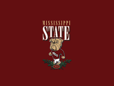 Vintage Mississippi State Design bulldog mascot mississippi ncaa vintage