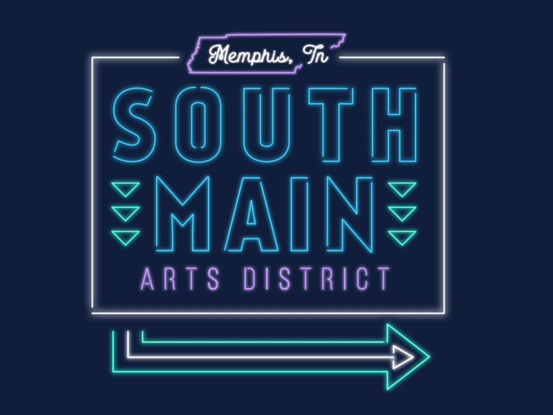 South Main Arts District neon sign/geofilter gif animated memphis neon neon sign snapchat filter