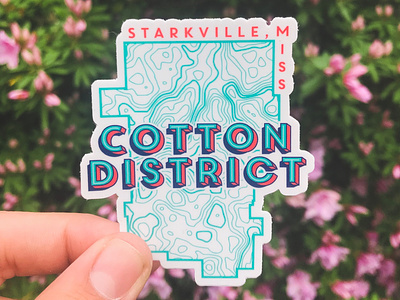 Cotton District Sticker cotton district mississippi starkville sticker sticker mule topography