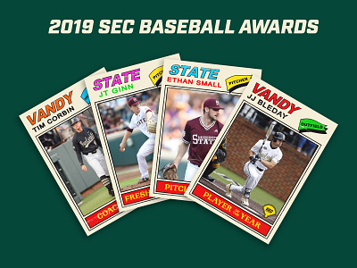 2019 SEC baseball award cards