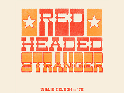 Red Headed Stranger country music print red headed stranger western willie willie nelson