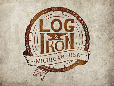 Log & Iron custom hand drawn lettering typography