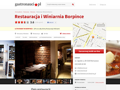 Gastronauci information map opinion redesign restaurant review simple webdesign