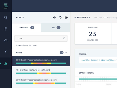 Alert Panel - experiments with styling analytics app chart clean dashboard data design ui ux