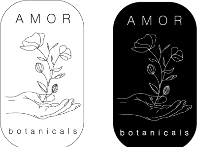 "Amor Botanicals" Logo botanicals branding floral flowers hand logo natural skincare