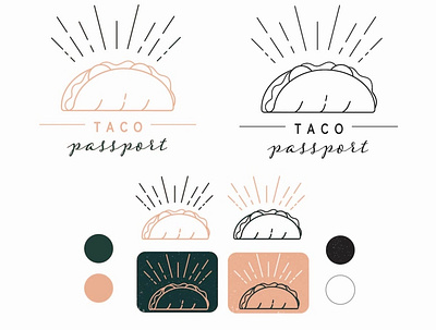 Taco Passport Logo + Branding Pack branding design hand drawn illustration logo passport taco taco passport taco tuesday typography vector