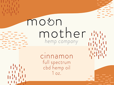 Moon Mother CBD Packaging Design - Cinnamon branding cbd cbd logo cbd oil design hand drawn illustration logo skincare vector