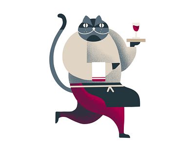 Waiter | MAFIA THE CAT animal cat design graphic illustration procreate