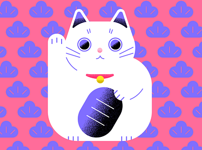 Lucky charm cat animal cat colorful design graphic illustration