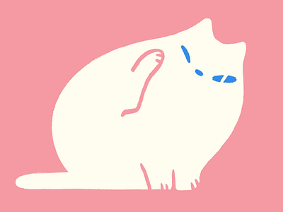 Scratching animal cat design illustration procreate