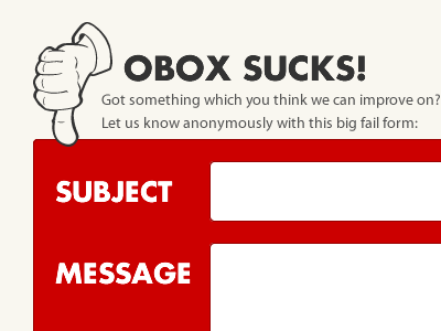 Obox Sucks forms obox