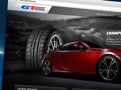 WIP: GT Radial gt radial landing page photoshop sneak peek tyres web