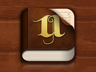 Golden book branding design gold illustration iphone leather logo photoshop texture utmost webapp