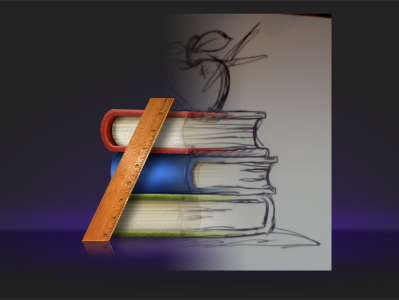 Ditched the apple apple books branding icon illustration photoshop ruler sketch wood workflow