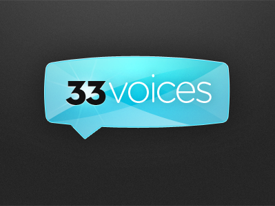 33voices logo black branding cyan design logo photoshop study white