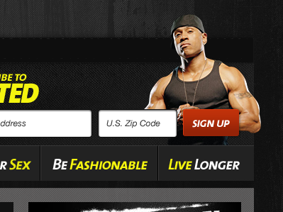 LL Cool J says "Sign Up!" design form ll cool j magazine newsletter photoshop sign up webdesign