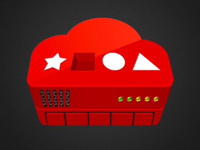 WIP: Openredis "cloud server" concept branding cloud icon openredis photoshop red redis server vector
