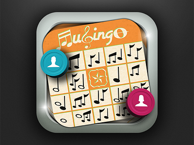 Musingo Icon Final bingo card game chips game icon illustration ios music notes photoshop token vector
