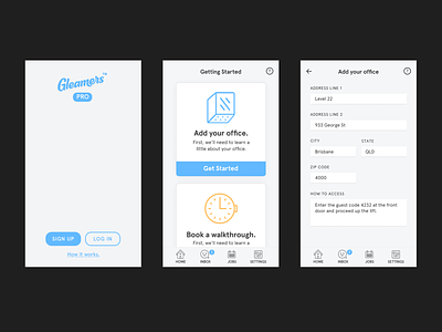 UI concept for office cleaning mobile app app design mobile app ui