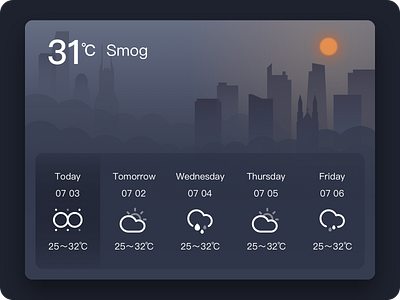 Weather Smog app design illustration ui 动画 插图 设计