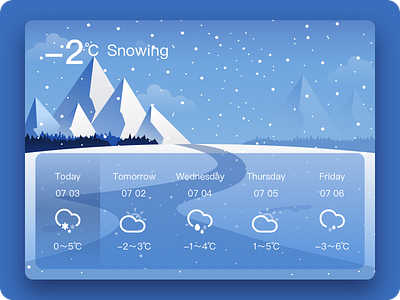 Weather Snowing design illustration ui 插图 设计