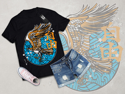 T shirt graphic Desing/Eagle design illustration japan t shirt t shirt art t shirt design vector