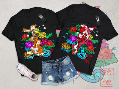 T shirt Gaphic Design/Koi Fish japan Style design illustration japan t shirt t shirt art t shirt design vector