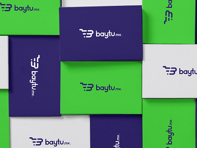 Baytu blue branding cards design ecommerce green