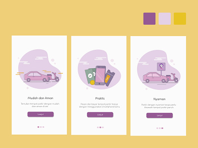 parkir app design icon illustration logo pastel pastel color ui ux