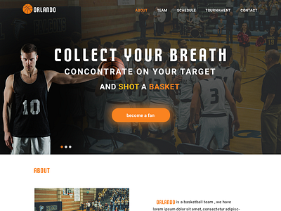 Basketshot Theme adobe photoshop aminos artist ba ball basket basketball basketshot theme design front end developer logo orange orlando orlando team ui ux web desgin