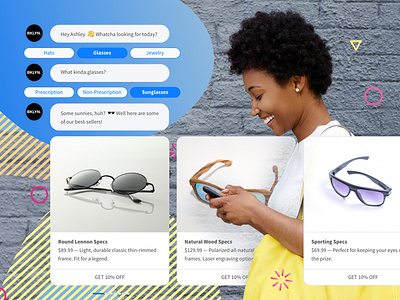 Graphic for a messenger marketing SaaS company. chatbot e commerce facebook messenger pexels photoshop