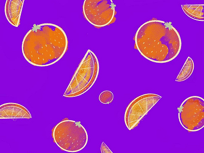 Orange you Glad? (Purple) backdrop background citrus drawing fruit green illustration orange oranges patterns purple sketch sketchy tablet textile design textiles texture