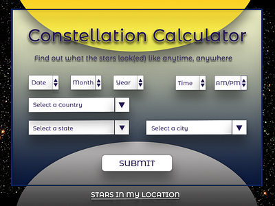 004 Constellation Calculator calculator calculator ui constellation daily 100 challenge dailyui dailyui 004 design dribbble