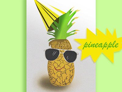 pineapple design fruit illustration photoshop