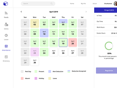 Attendance Dashboard dashboad uiux