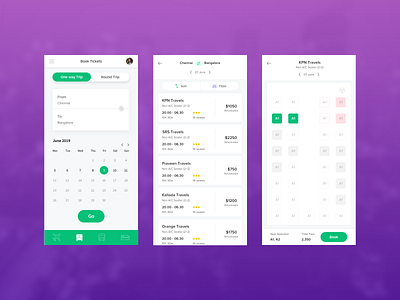 Bus TIcket Booking App booking booking app bus booking mobile app mobile app design mobile design mobile ui ticket travel ui ux ui design