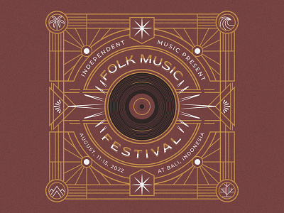 Folk Music Poster design festival folk graphic design line art music poster
