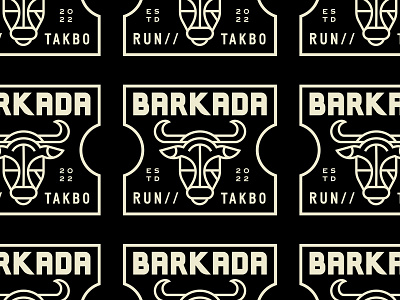BARKADA BRANDING apparel badge badge design branding cow design graphic design line art logo logotype minimal minimalist monogram run simple sport
