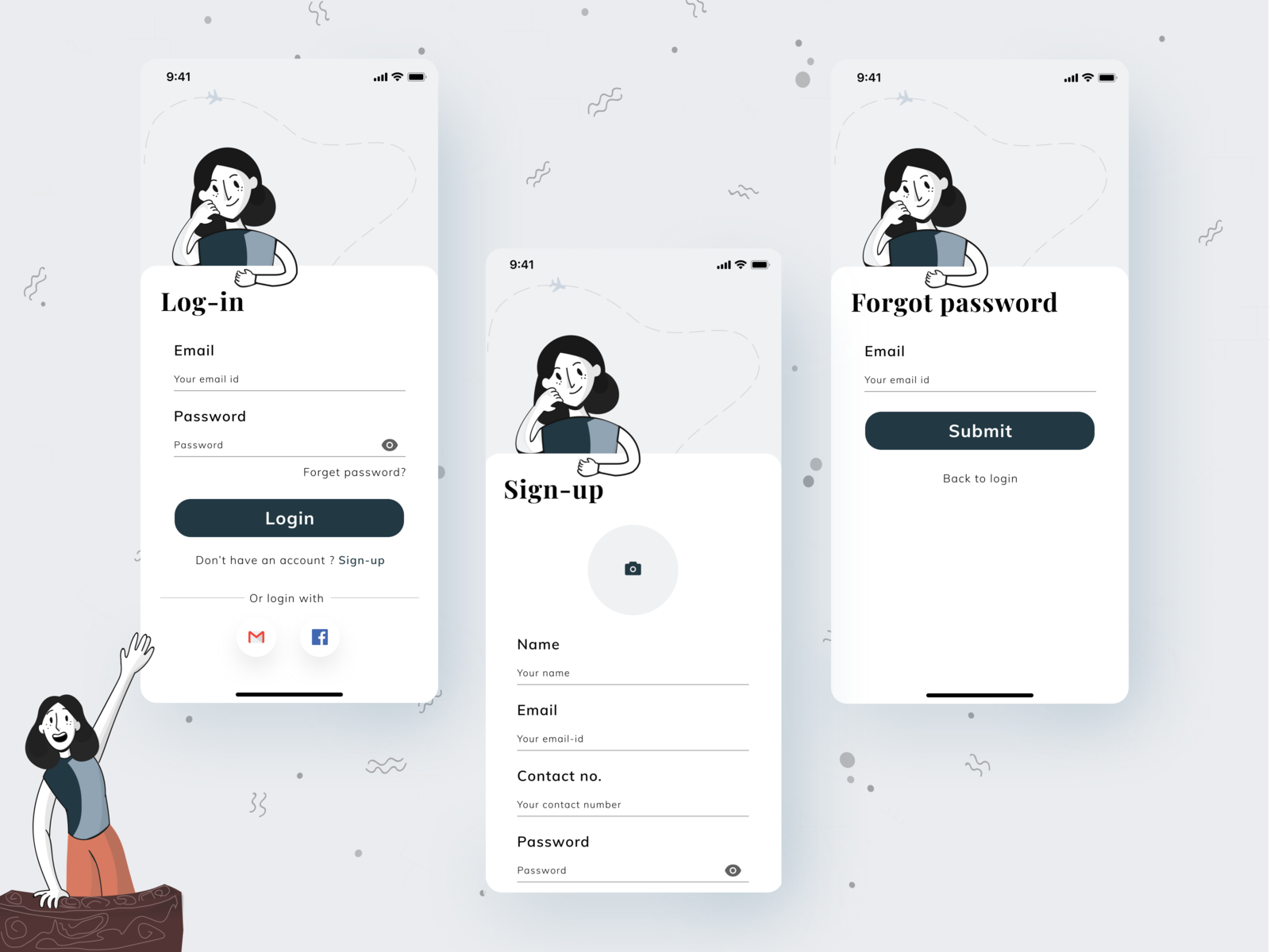 Login And Signup Screens by Yashvi Bhatt for MindInventory on Dribbble
