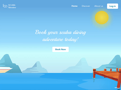 Scuba Diving Booking Website Animation after effect after effects animation animal animation colors creative design illustration art landing nature illustration ocean ocean art ocean life scuba scuba diving sea ui ui design ux website