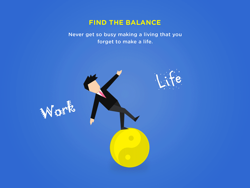 Work Life Balance after effects balance balancing flat illustration life work